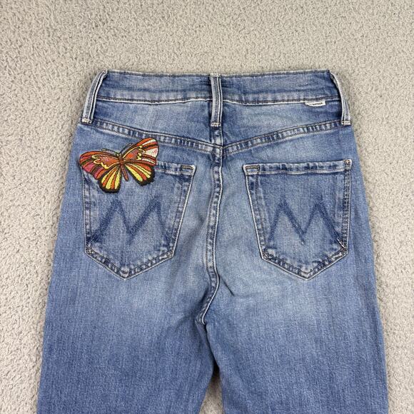 Mother Jeans Womens 22x25 Blue Tripper Wander Dust Embroidered Butterfly Tag 24 - Picture 9 of 16